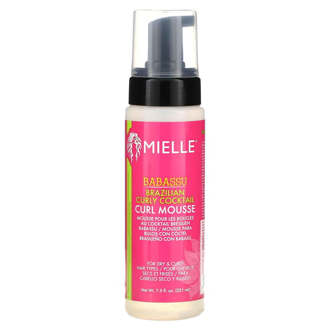 Mielle, Brazilian Curly Cocktail, Curl Mousse, Babassu, 7.5 fl oz (221 ml) pink
