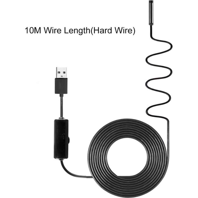 Caméra d'inspection endoscopique industrielle, 8 pièces, LED intégrées, objectif 8mm, étanche IP67, USB 10m Hard wire