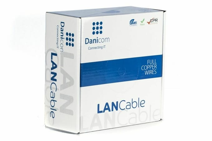 DANICOM CAT6A FTP 100 meter Buitenkabel op rol stug - PE (Fca)