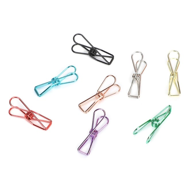 40 stuks Metalen Kleine Clips Holle Vissenvorm Kleur Zakafdichting Factuur Papierhouder Kantoor Schrijfwaren white