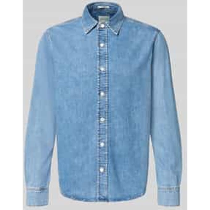 regular fit jeanshemd met kentkraag