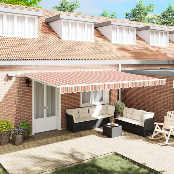 vidaXL - Uitschuifbare - luifel - Meerkleurig - 500 - x - 300 - x - 165 - cm