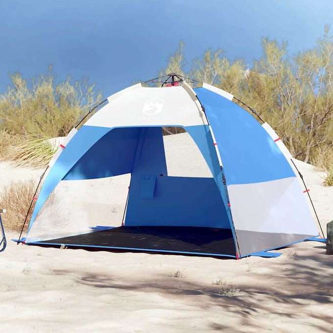 vidaXL - Strandtent - 2-persoons - waterdicht - snelontgrendeling - azuurblauw