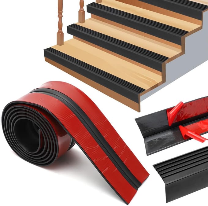 Antislip Traprandprofiel Zelfklevend Zwart Rubber 2 Meter Randbescherming