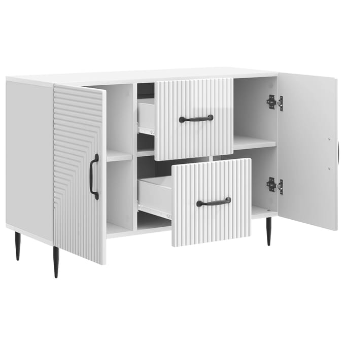 vidaXL - Dressoir - met - lade - Hoogglans - Wit - 89 - x - 34,5 - x - 60 - cm - Bewerkt - hout