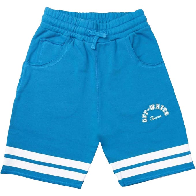 Off White Meisjes Team 23 Sweat Shorts met grafische print (Blauw/Wit)