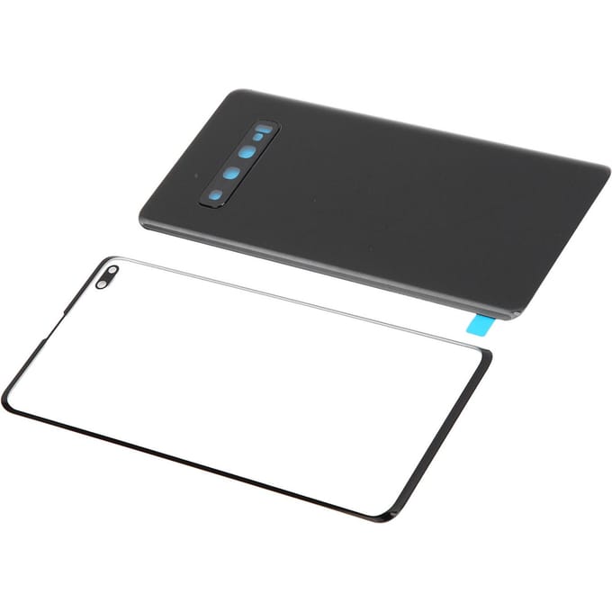 Cache arrière en verre et panneau de verre extérieur de remplacement pour Samsung S10+Plus(Noir ) noir