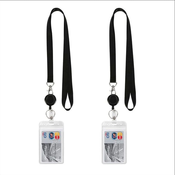 Verticale waterdichte ID-kaarthouder of horizontale waterdichte ID-kaarthouder lanyard easy-pull gesp black
