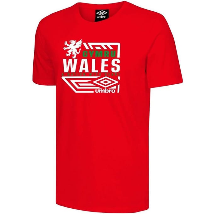 Umbro Wales Diamond Dragon Heren Rood T-Shirt