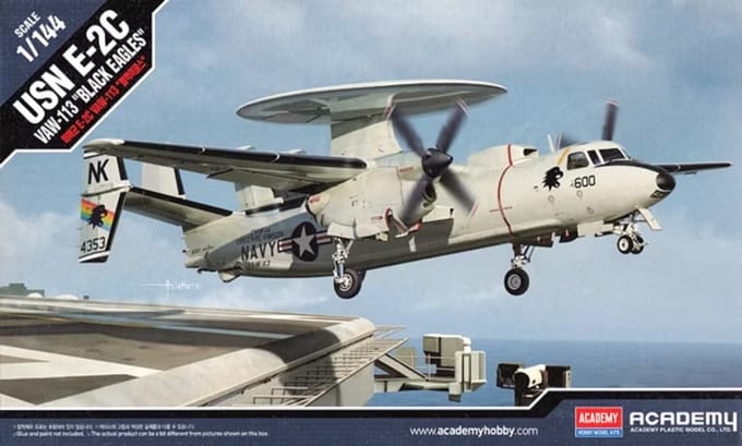 Academy Modelbouwpakket Militaire voertuigen - 12623 U.S. Navy E-2C VAW-113 Black Eagles Plastic - 1:144 - Modelbouw