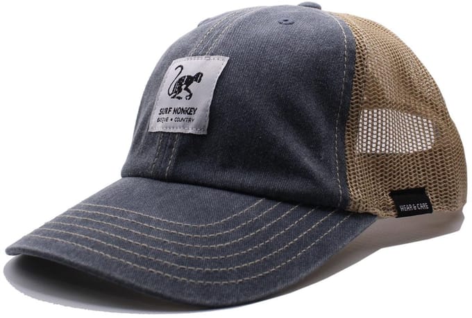 Surf Monkey - Trucker Cap - Zonder structuur - One Size - Organisch Cotton - Blauw