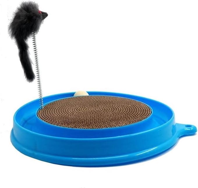 Prival Interactief Kattenspeelgoed – Speeltoren met Bal & Veer – Blauw