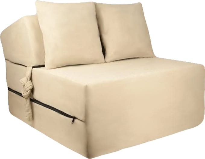 Opvouwbaar matras - 1 persoons - 70x200x15 cm - crème