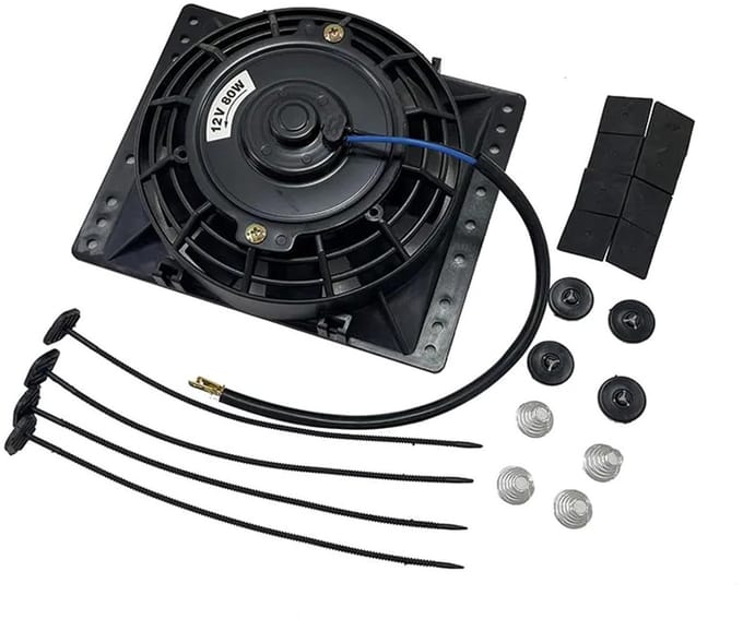 Radiator Ventilator - Koelventilator Set - Motor Koeling - Omkeerbare Motor - Universeel 12V - Zwart