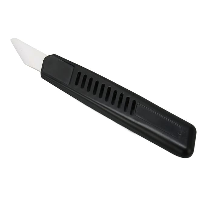 Leren Mes Keramisch Lemmet Plastic Handvat Compact Licht Duurzaam Leer Slijpmes voor Snijden black