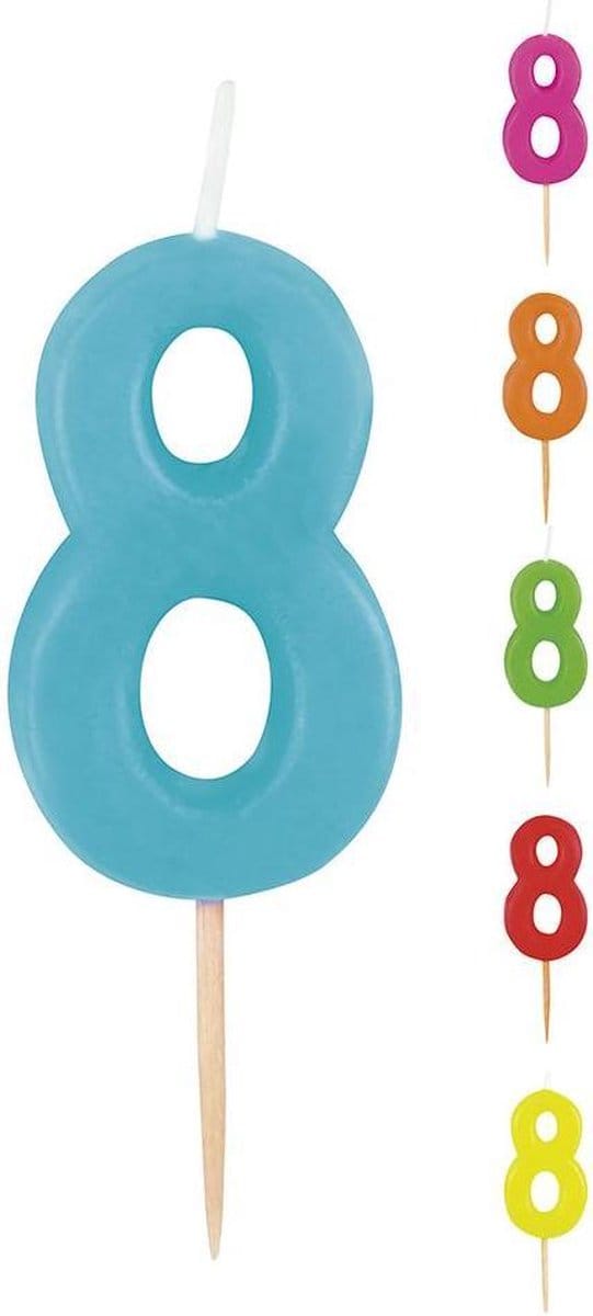 St. Kaarsje 8 op prikker 6 kleuren ass.