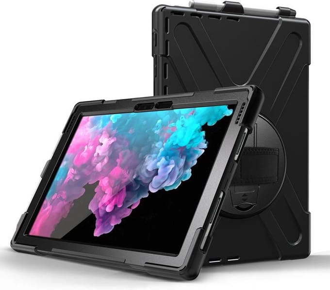 eSTUFF Microsoft Surface Pro 7+/7/6/5/4 AUSTIN Defender-hoes zonder ingebouwde schermbeschermer - Zwart