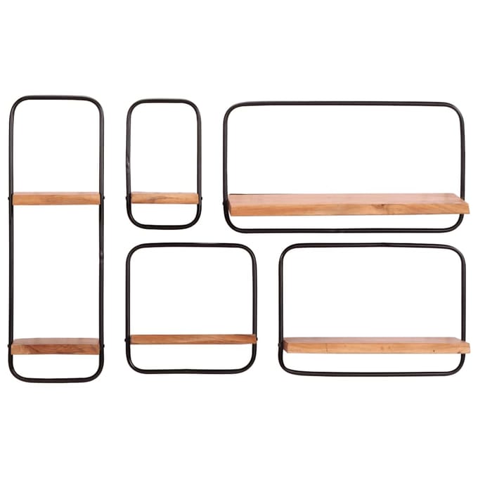 vidaXL - Wandplanken - 5 - stuks - massief - acaciahout