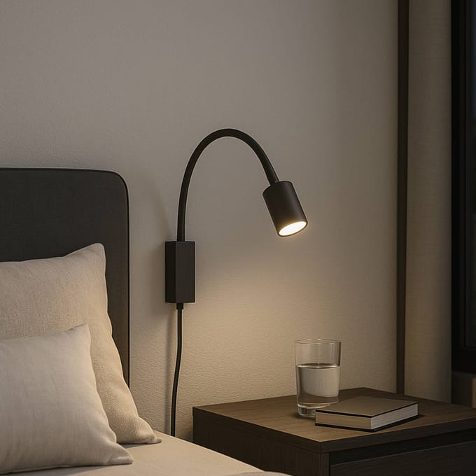 FISCHER & HONSEL Wandlamp Justi, zandzwart, hoogte 52 cm, metaal