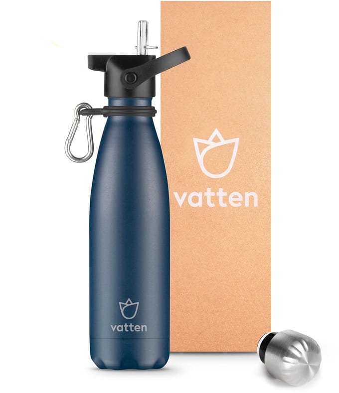 Vatten® Drinkfles RVS - 500 ml - Donkerblauw - Waterfles - Isoleerfles - Thermosfles - Drinkbus