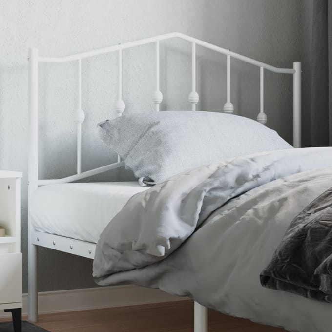 vidaXL - Vervangend - hoofdbord - 107 - cm - metaal - wit