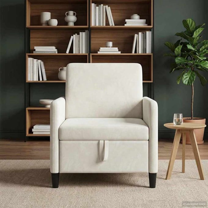 vidaXL - Sofa - met - Opbergruimte - Crèmekleurig - 72 - x - 78 - x - 87 - cm - Polyester