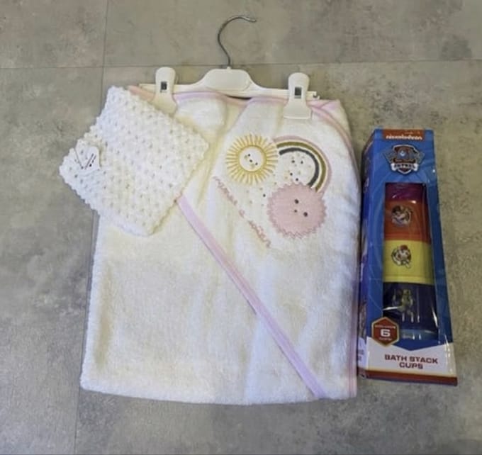 Baby badcape 75x75 cm meisjes
