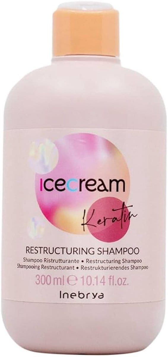Inebrya, Ice Cream Keratine, Haarshampoo, Gladmakend, 300 ml