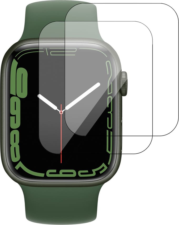 2x Screenprotector geschikt voor Apple Watch Series 7/8/9 41mm - Full Screen Protector - Gehard Glas