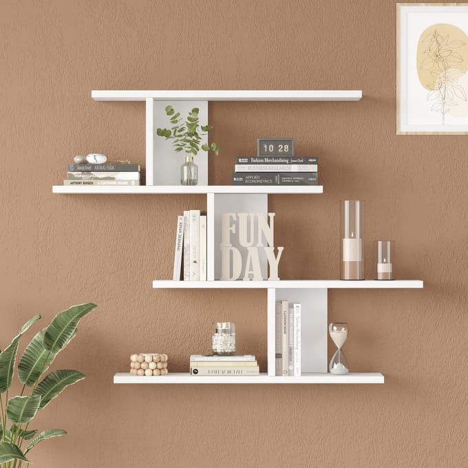 Wandrek Hökkomi 78x99x15 cm wit [en.casa]