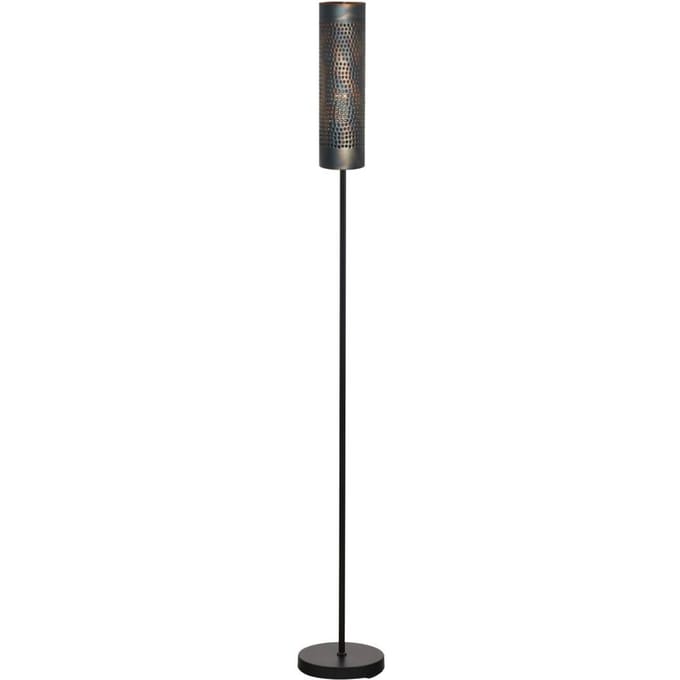 Freelight Vloerlamp Forato, hoogte 174 cm, bruin, metaal