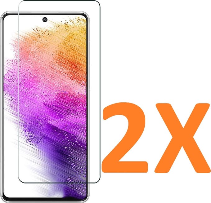 Screenprotector Glas - Tempered Glass Screen Protector Geschikt voor: Samsung Galaxy A73 5G - 2x