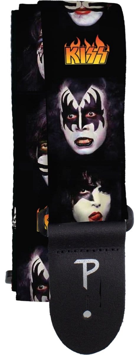 Kiss - Faces Gitaarband - Zwart