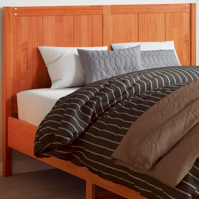 vidaXL Hoofdbord 135 cm massief grenenhout wasbruin