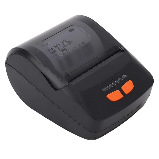 Imprimante thermique Bluetooth avec papier pour étiquettes, imprimante portable de codes-barres POS, impression noir et blanc black