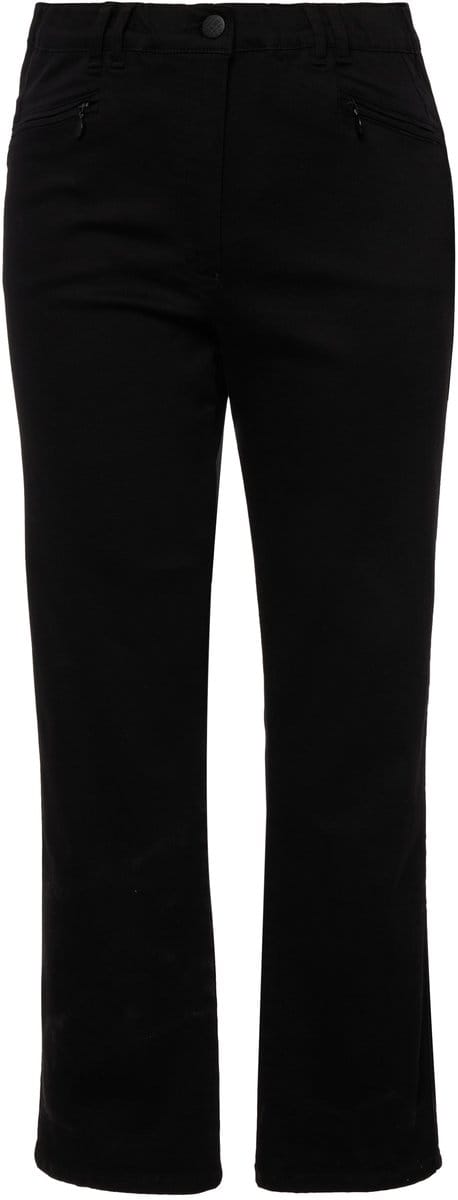 Ulla Popken - Dames - Basic stretchbroek Mony kleurecht licht smal toelopend - Zwart - Maat 48