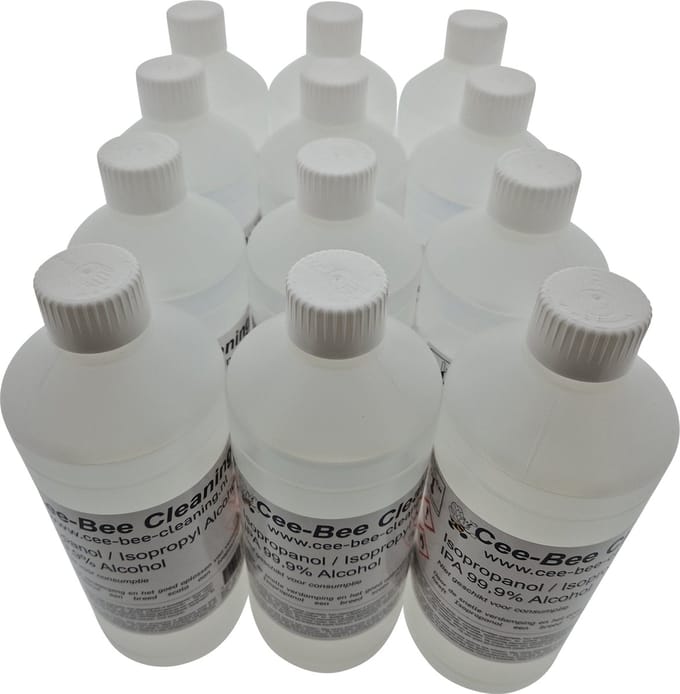 Cee-Bee Isopropanol | Isopropyl | IPA 99.9% Alcohol | 1000 ml | 12 flessen á 1 liter