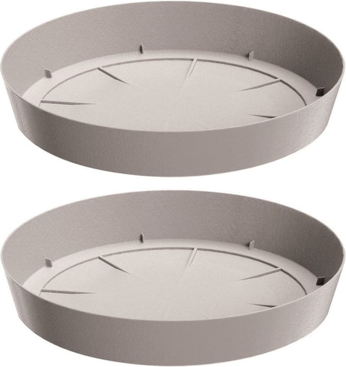 Prosperplast Opvangschaal/onderschaal voor bloempot/plantenpot - 4x - beige - rond - Dia 15,5 cm