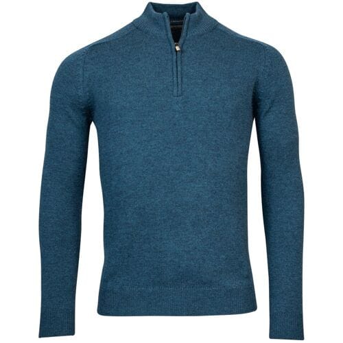 Baileys Trui Halfzip Single Knit Lambswool Raf Blue / male