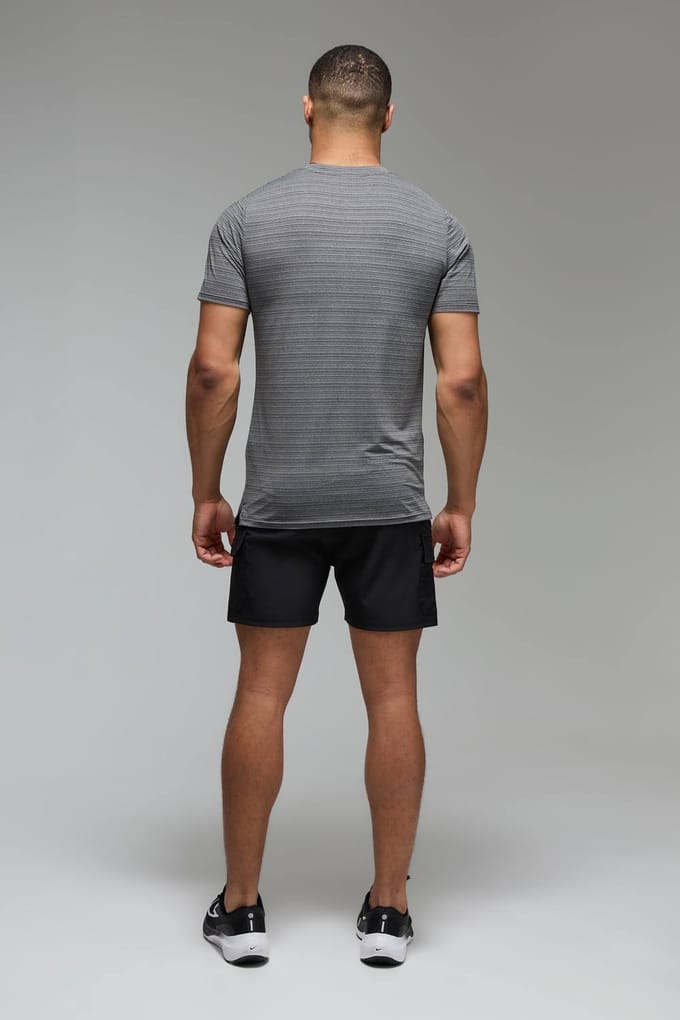 Man Active Engineered Performance Regular Fit Gym T-Shirt | Charcoal | Size Medium