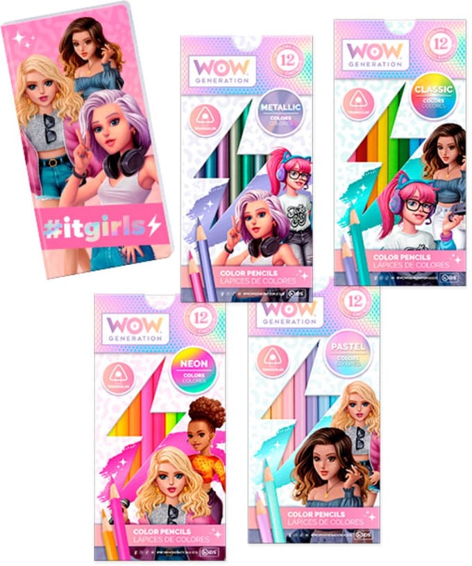 Wow Generation Luxe Schrijfgerei set - 48 Potloden + Notieblok - Pink