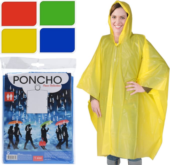 Poncho 120x130 cm rood