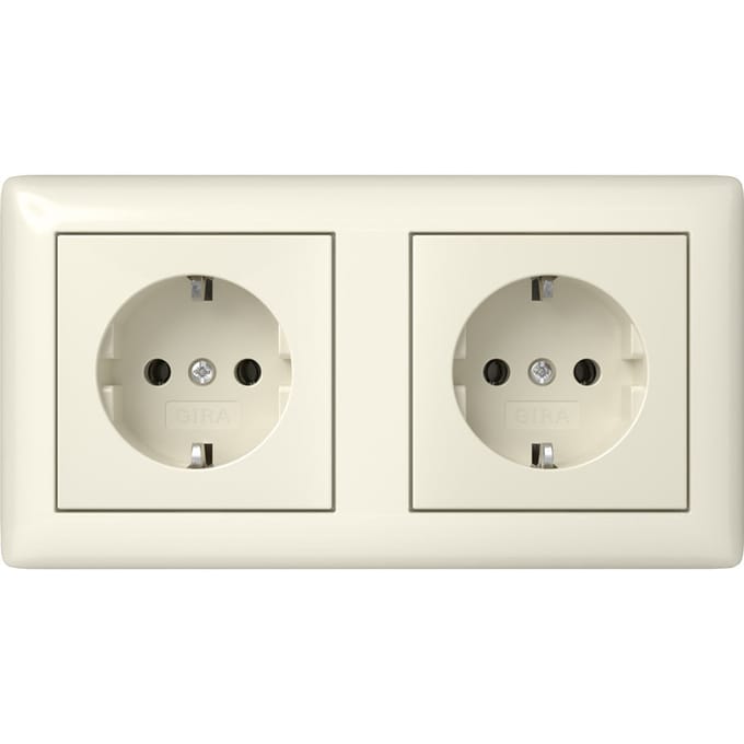 Gira Systeem 55 Dubbele Stopcontact Met Aarde - 492501