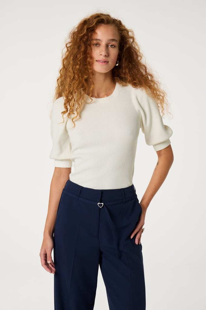 Fabienne Chapot Lillian Short Sleeve Pullover Cosy White Maat: M | Sweaters Outlet | Dames | Wit