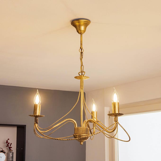 EMIBIG LIGHTING Kroonluchter Tori 3, 3-lamps, goud