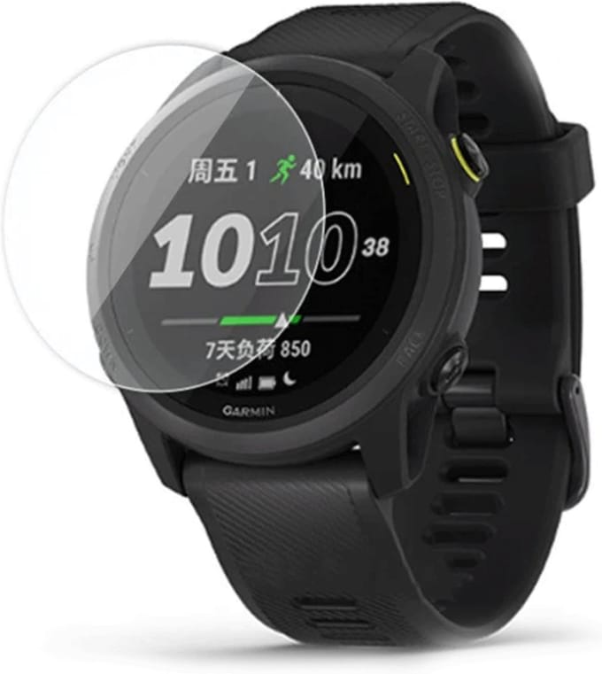 Screenprotector Geschikt voor Garmin Forerunner 745 – Gehard glas – Hoge kwaliteit screen protector – 9H Tempered Glass – 1 stuk – TechDefend