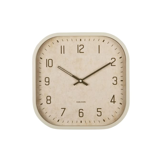 Karlsson Wandklok Elemental Cuadrado - Gebroken wit - Ø30cm - Wandklok Modern