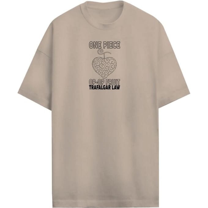 One Piece - Anime Oversized T-shirt - S tot XL - voor Mannen - zand