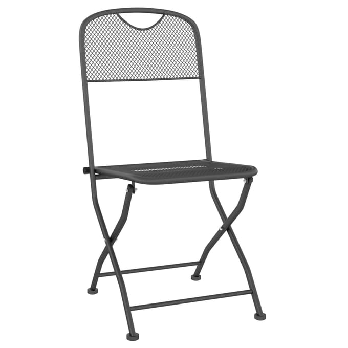 vidaXL - Opklapbare - stoelen, - 2 - stuks, - van - geëxpandeerd - metaalgaas, - antraciet.