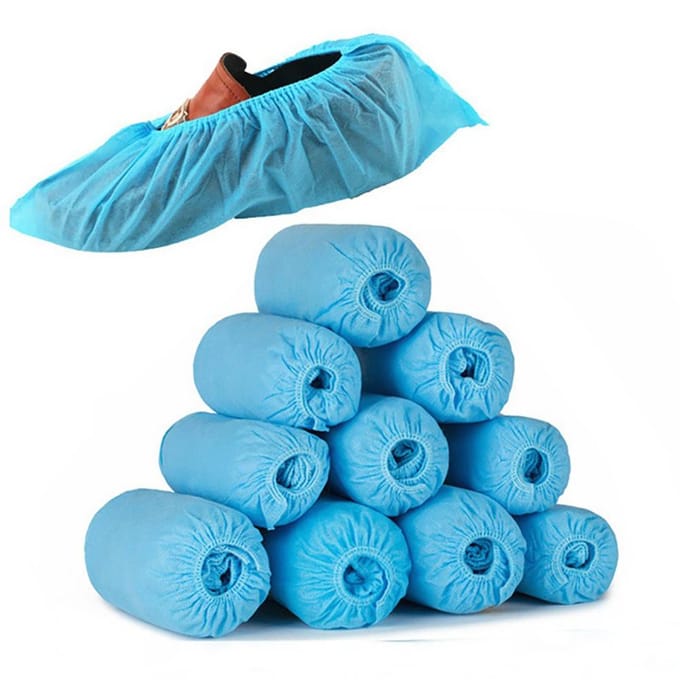 100 STUKS Antislip Wegwerp Schoenenhoezen met Elastische Band voor Medisch Binnen Tapijt Vloer blue